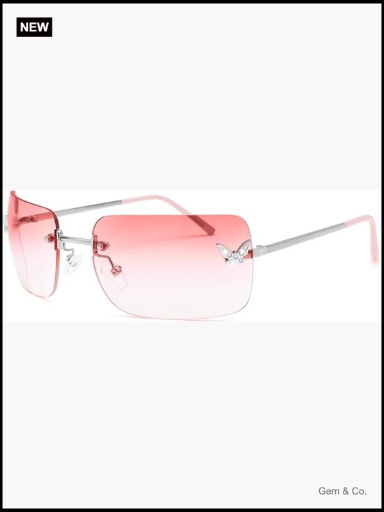 Trendy Rimless Y2K Square Sunglasses UV400 Protection main image 6